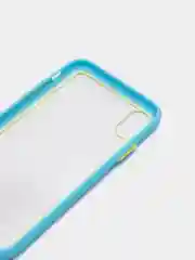 Голубой чехол силиконовый на iPhone X / XS с прозрачной задней панелью mobios