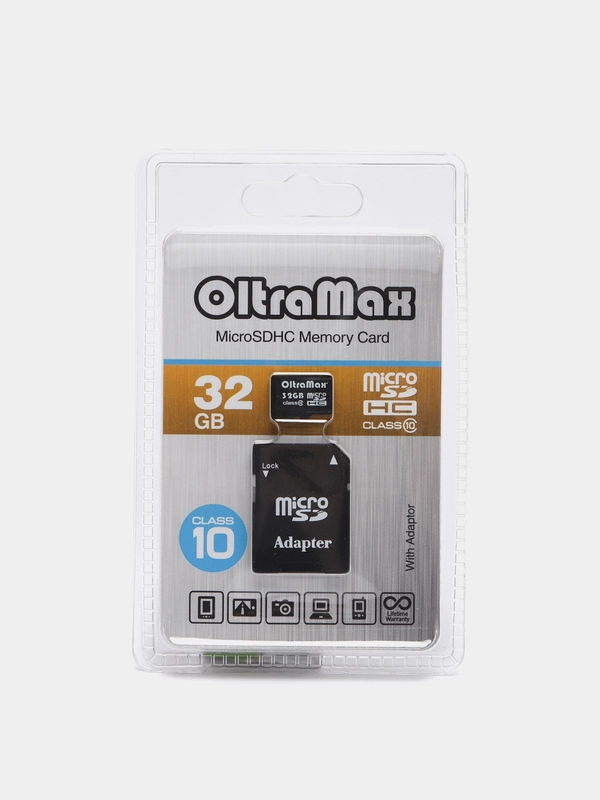 Карта памяти MicroSD HC, 4 GB/8 GB/16 GB/32 GB, Class10+SD, Oltramax
