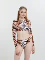 Желтый купальник раздельный, длинный рукав