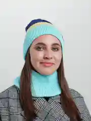 Лазурный комплект шапка женская и снуд-горлышко Емели