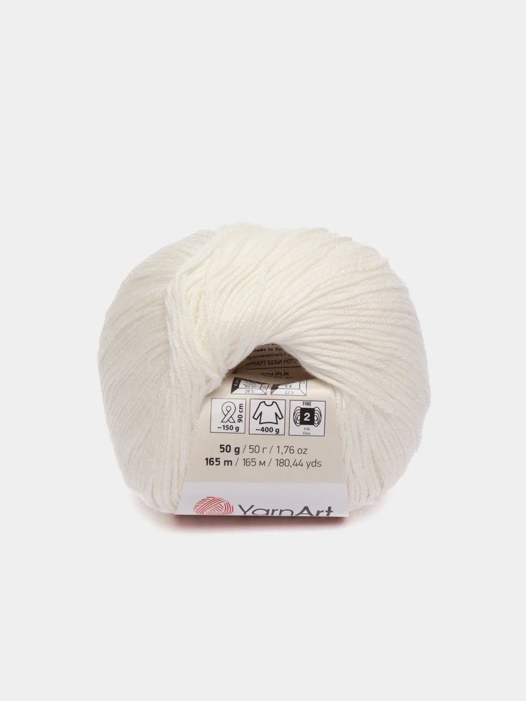 Молочный пряжа YarnArt Baby cotton, 50 г, 165 м, акрил и хлопок