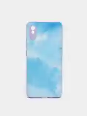 Голубой чехол Xiaomi Redmi 9A, Сяоми Редми 9А, пластиковый под стекло