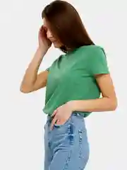 Зеленый футболка женская, базовая, хлопок