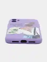 Пурпурный чехол для iPhone 11, 12 с бархатной подкладкой с картинкой / рисунком