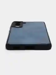 Синий чехол Samsung Galaxy S21, Самсунг Галакси С21 силиконовый, иммитация кожи