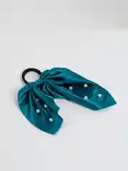 Зеленый заколка, резинка, бант атласный тканевый для волос