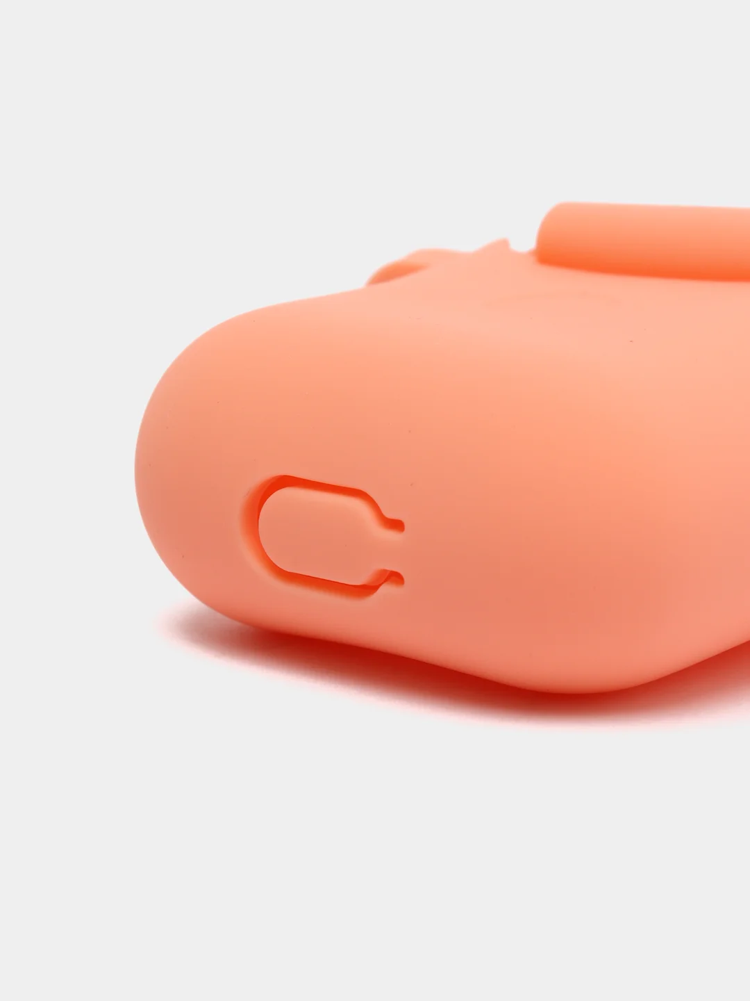 Оранжевый чехол для наушников Airpods 2 c карабином силиконовый