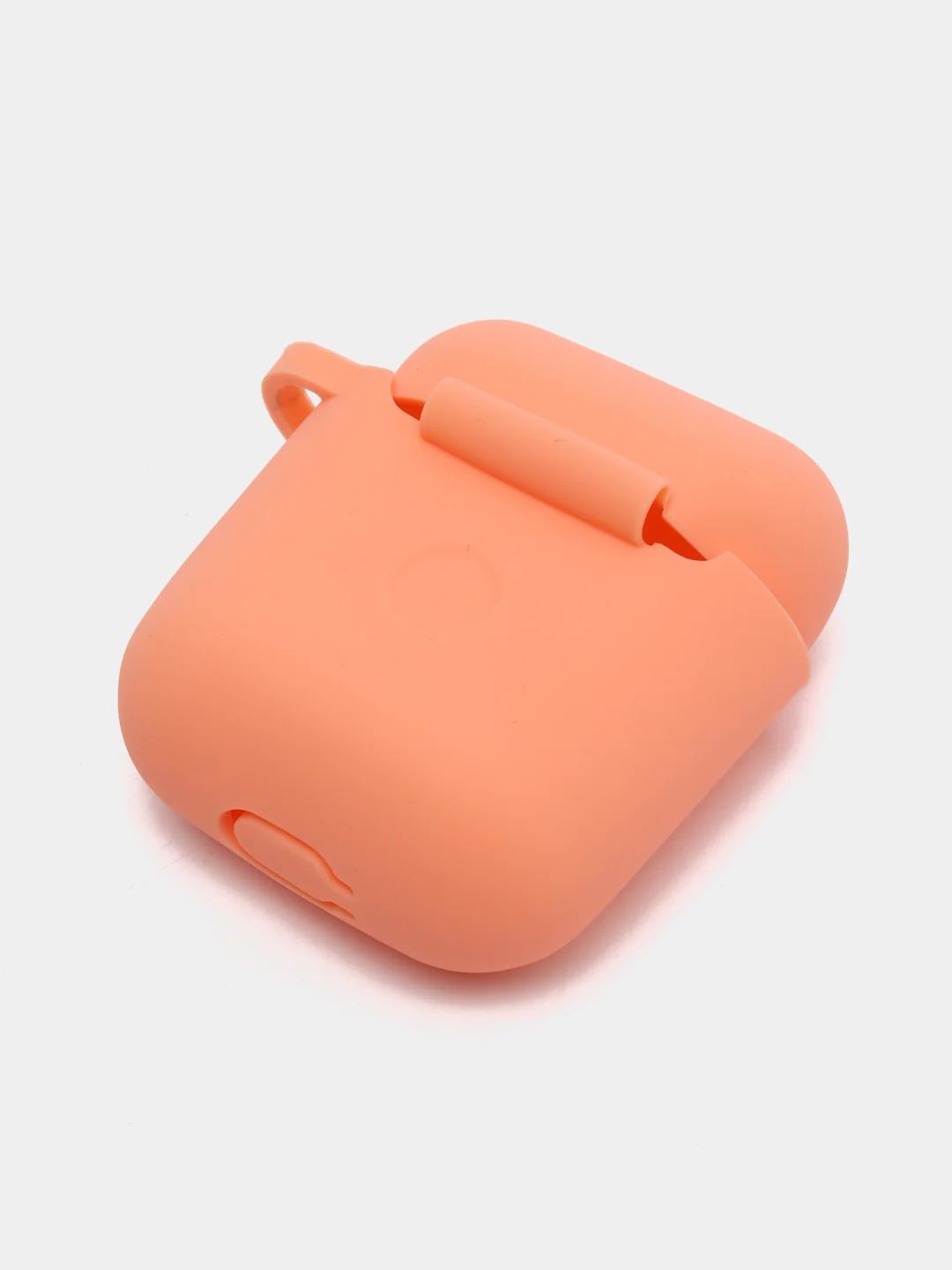 Оранжевый чехол для наушников Airpods 2 c карабином силиконовый