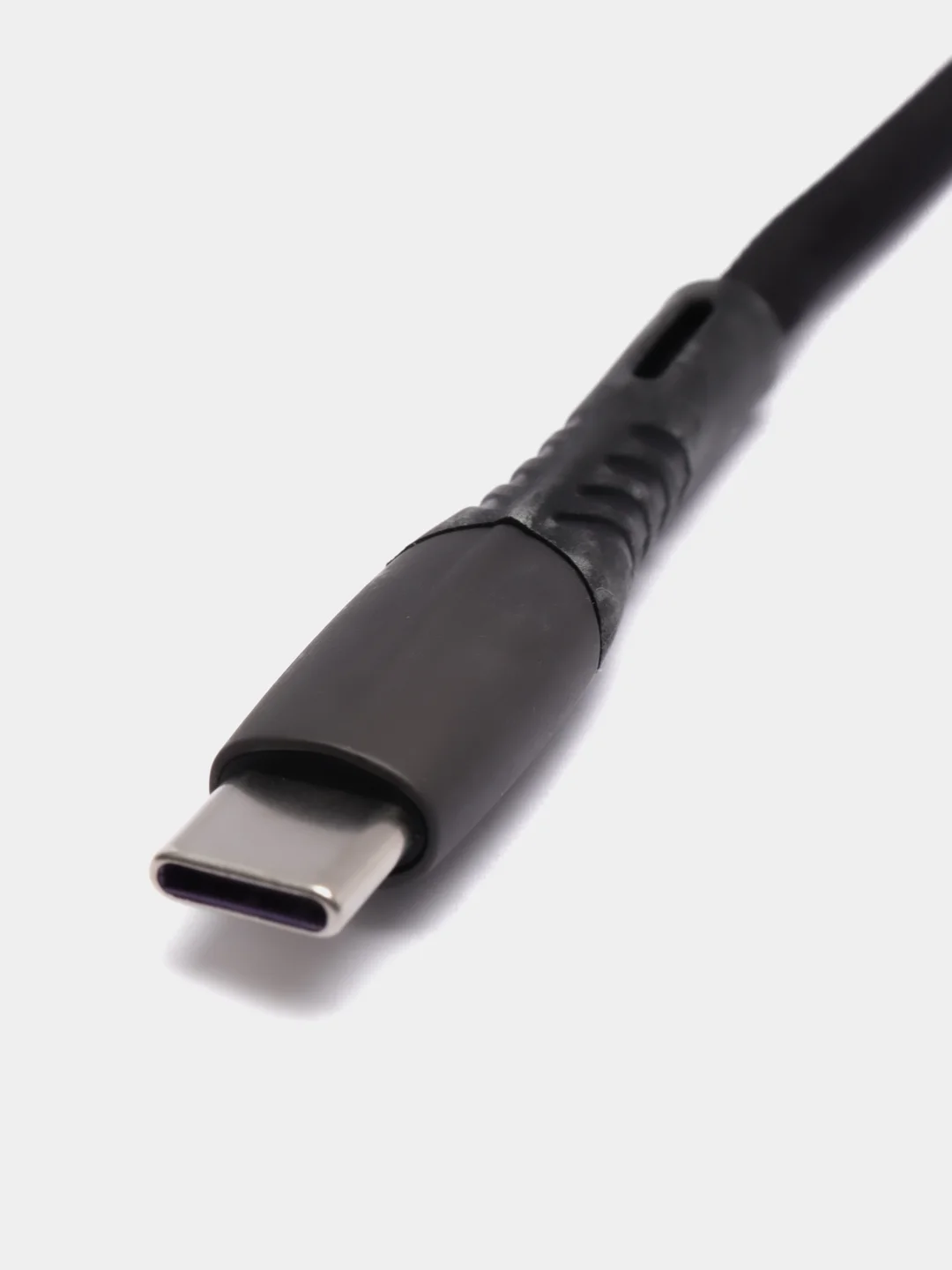 Черный кабель USB - Type-C WALKER C920, в текстильной оплётке, с индикатором