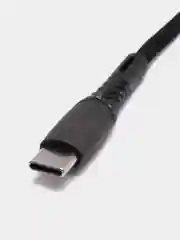 Черный кабель USB - Type-C WALKER C920, в текстильной оплётке, с индикатором