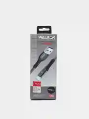 Черный кабель USB - Type-C WALKER C920, в текстильной оплётке, с индикатором