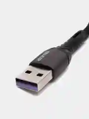 Черный кабель USB - Type-C WALKER C920, в текстильной оплётке, с индикатором