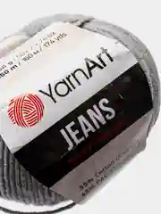 Серый пряжа YarnART Jeans, 50 г-160 м, 55% хлопок-45% акрил