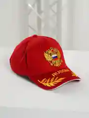 Белый бейсбольная кепка с вышивкой в виде герба России