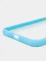Голубой чехол силиконовый на iPhone 6 Plus / 6S Plus с прозрачной задней панелью
