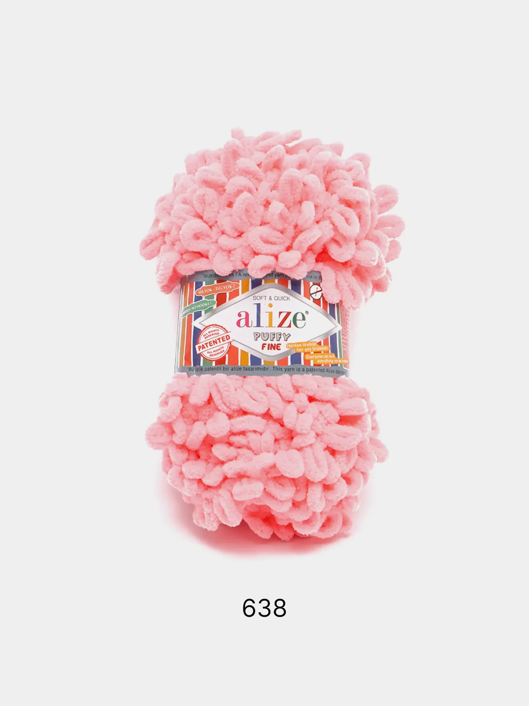 Розовый puffy Fine Alize пряжа маленькими петельками
