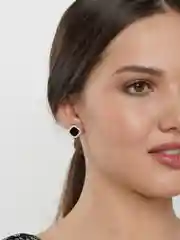 Серьги женские, черные, со стразами