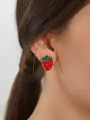 Алый серьги женские "Клубника"