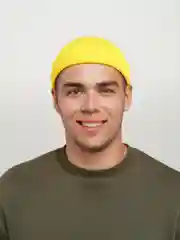 Желтый шапка бини унисекс мягкая