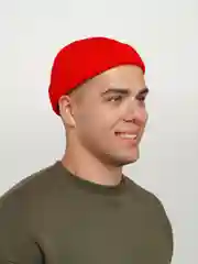 Красный шапка бини унисекс мягкая