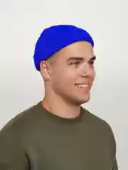 Синий шапка бини унисекс мягкая