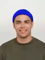 Синий шапка бини унисекс мягкая