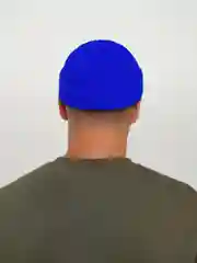 Синий шапка бини унисекс мягкая