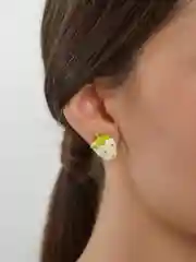 Белый серьги женские "Клубника"