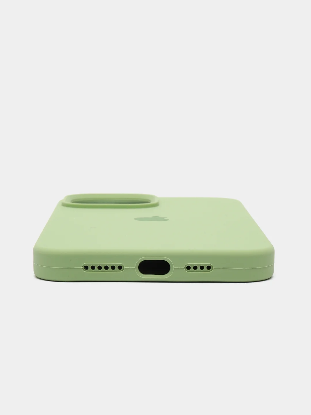 Лайм чехол iPhone 13 Pro Max 6.7" Силиконовый с логотипом (Silicone Case) Закрытый низ
