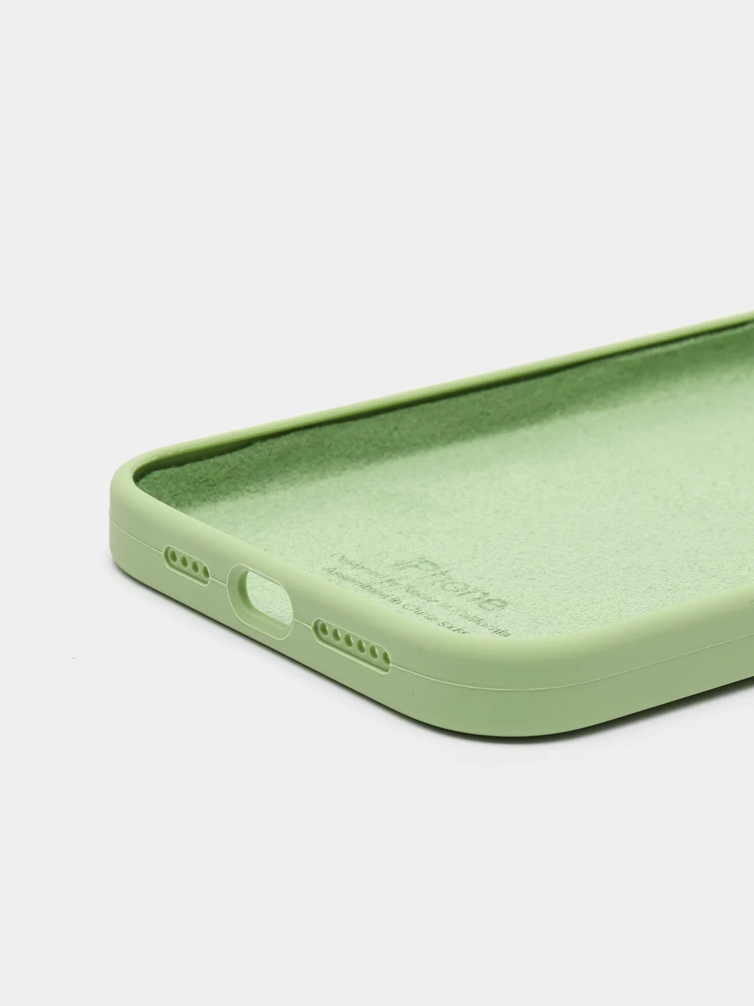 Лайм чехол iPhone 13 Pro Max 6.7" Силиконовый с логотипом (Silicone Case) Закрытый низ