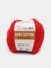 Красный пряжа YarnArt Baby Cotton, 50% хлопок, 50% акрил, 50 г, 165 м