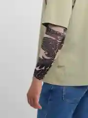 Коралловый тату-рукава с рисунком