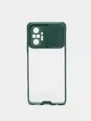 Тёмно-зелёный чехол для Xiaomi Redmi NOTE 10 pro с задвижным окном для защиты камеры