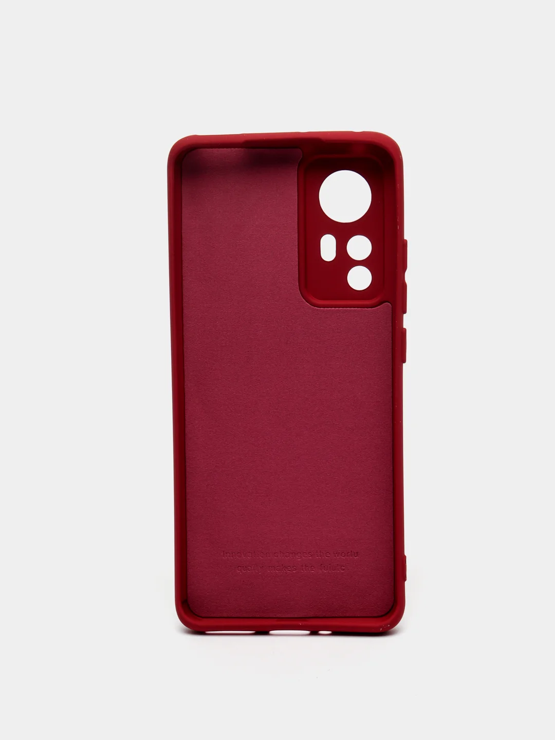 Бордовый чехол с защитой камерой и бархатом внутри Xiaomi 12X / XIAOMI 12