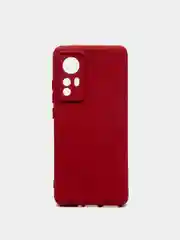 Бордовый чехол с защитой камерой и бархатом внутри Xiaomi 12X / XIAOMI 12