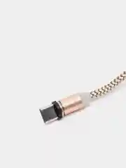 Золотой кабель зарядный магнитный тканевый MicroUSB/Type-C/Lightning  2.4A, Айфон, Андроид,головка