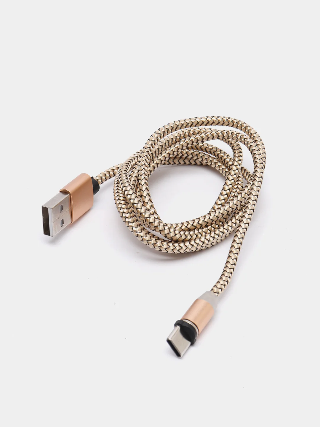 Золотой кабель зарядный магнитный тканевый MicroUSB/Type-C/Lightning  2.4A, Айфон, Андроид,головка