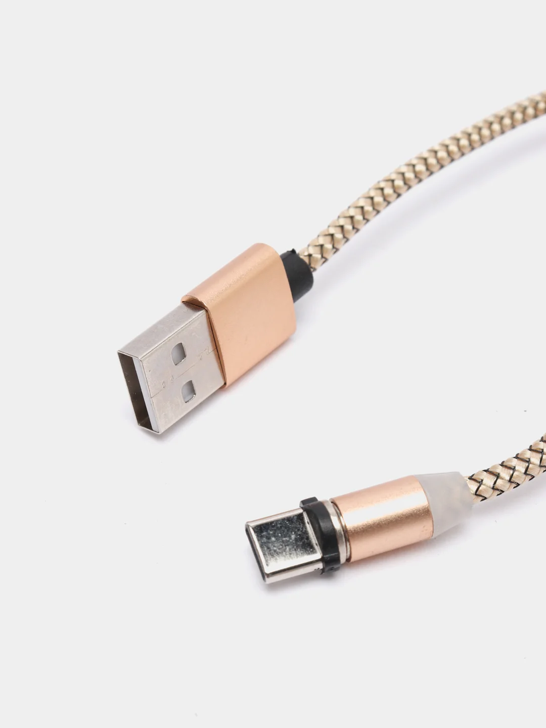 Золотой кабель зарядный магнитный тканевый MicroUSB/Type-C/Lightning  2.4A, Айфон, Андроид,головка
