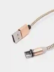 Золотой кабель зарядный магнитный тканевый MicroUSB/Type-C/Lightning  2.4A, Айфон, Андроид,головка