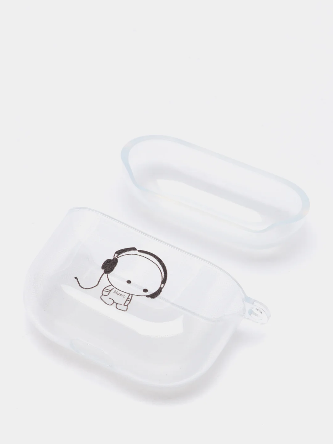 Бежевый чехол для наушников Apple AirPods 3 силиконовый прозрачный принт Nike / Найк