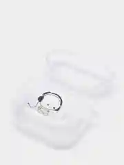 Бежевый чехол для наушников Apple AirPods 3 силиконовый прозрачный принт Nike / Найк
