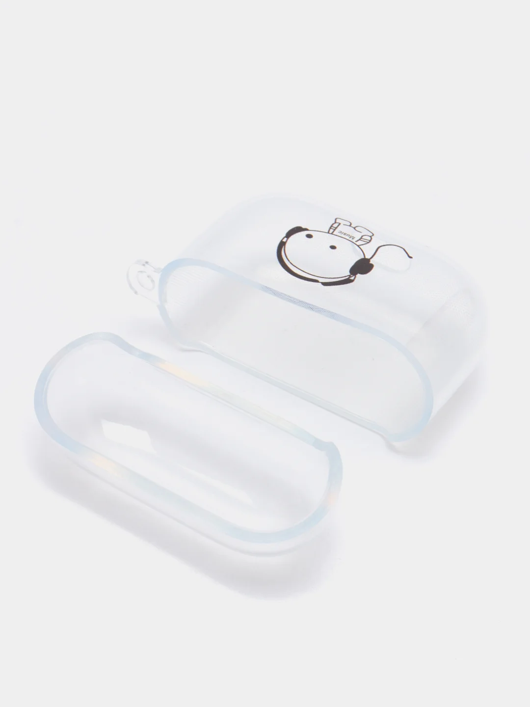 Бежевый чехол для наушников Apple AirPods 3 силиконовый прозрачный принт Nike / Найк