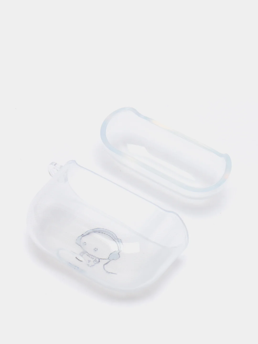 Бежевый чехол для наушников Apple AirPods 3 силиконовый прозрачный принт Nike / Найк