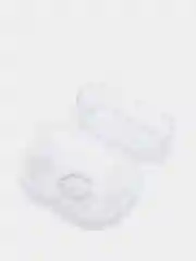 Бежевый чехол для наушников Apple AirPods 3 силиконовый прозрачный принт Nike / Найк