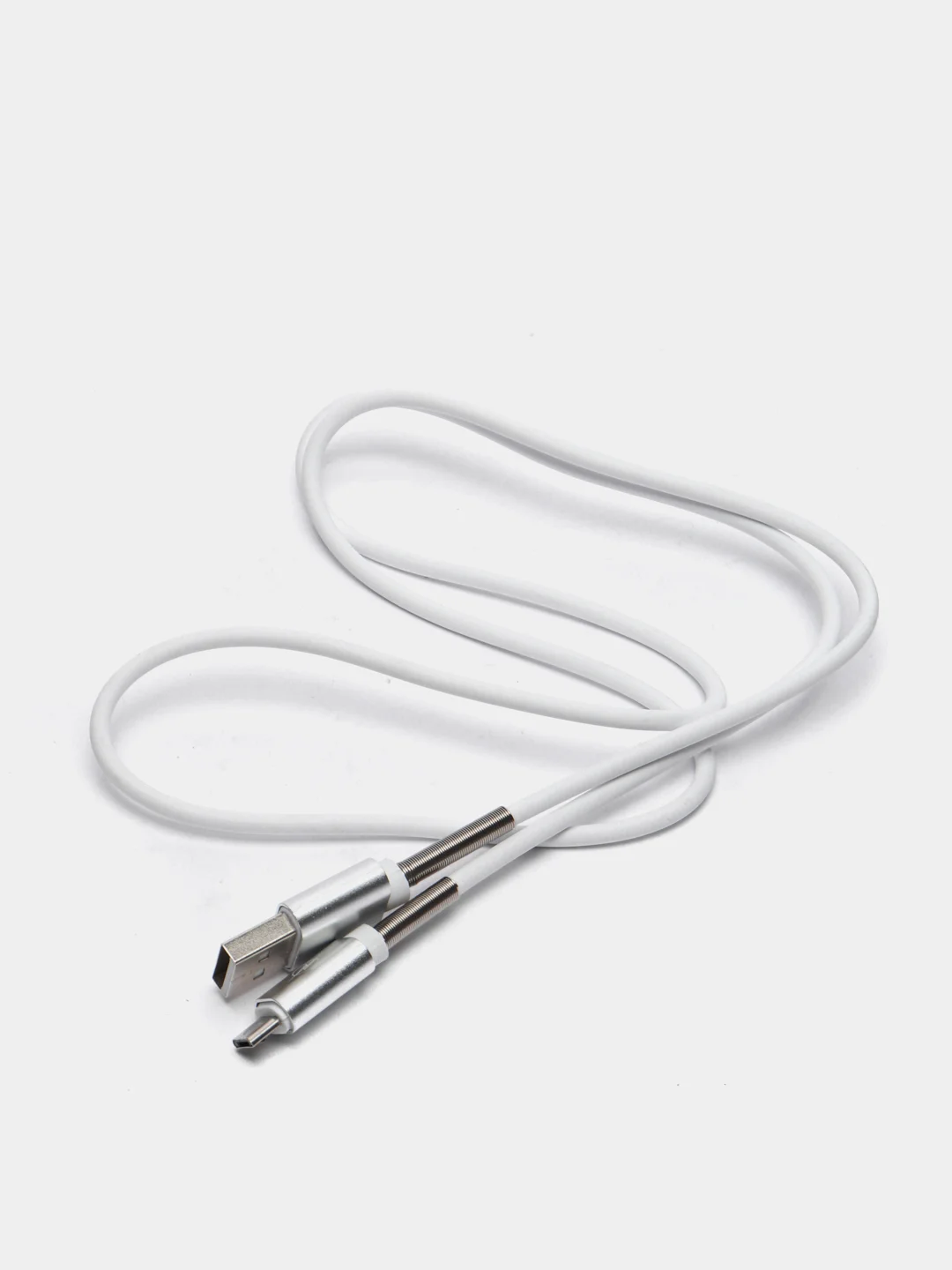 Белый кабель зарядный Micro-USB, Type-C, Lightning, 1 м