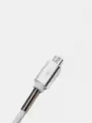 Белый кабель зарядный Micro-USB, Type-C, Lightning, 1 м