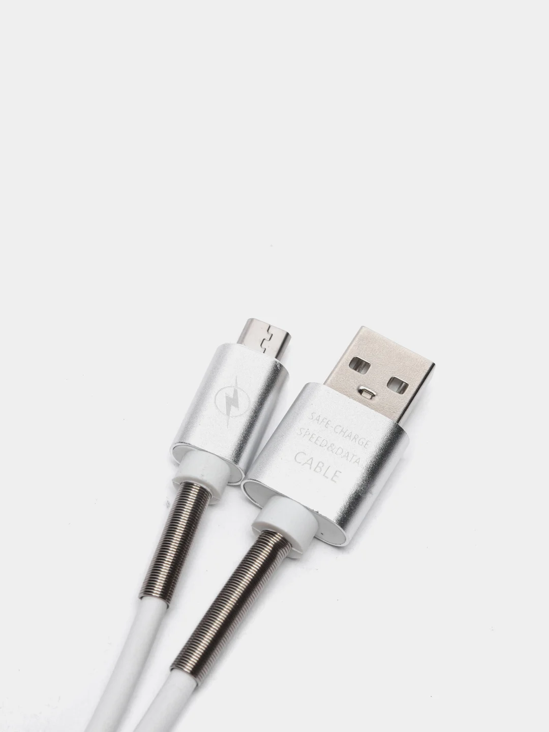 Белый кабель зарядный Micro-USB, Type-C, Lightning, 1 м