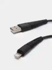 Черный кабель LuazON, Micro - USB, lighting 1 А, 1 м, пластиковое армирование, ПВХ, штекер металл
