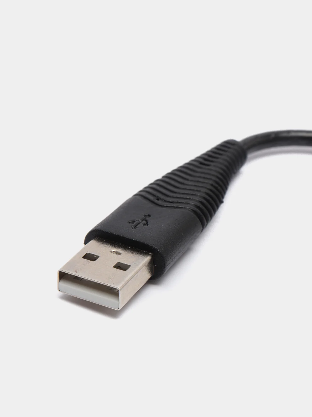 Черный кабель LuazON, Micro - USB, lighting 1 А, 1 м, пластиковое армирование, ПВХ, штекер металл