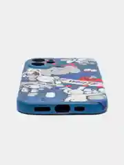 Синий меланж светящийся чехол-накладка LUXO для iPhone 12 с флуоресцентным рисунком KAWS